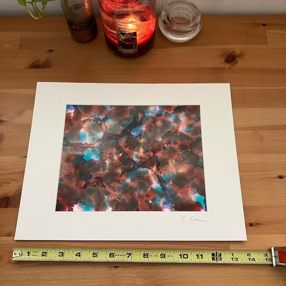 New Original Signed Artwork Alcohol Ink on Paper 143 - Picture 5 of 5